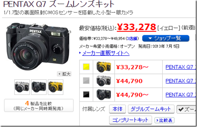 ヨドバシカメラ一眼レフ福袋201６年版の中身予想　Q7ズームキット